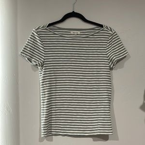 Green and white striped Madewell top